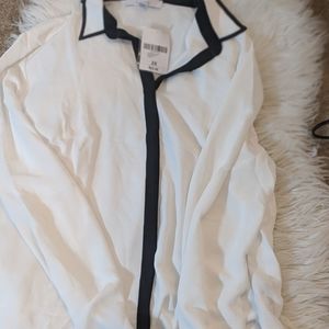 2X White Button Up Blouse Forever 21+ Plus NWT